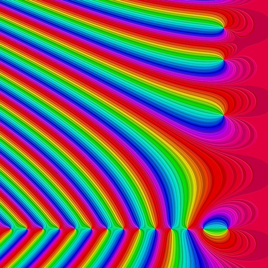 Rainbow phase portrait of the Riemann zeta function with zeros where the colors converge